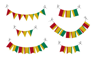 Fototapeta premium World countries. Festival flags in colors of national flag. Guinea