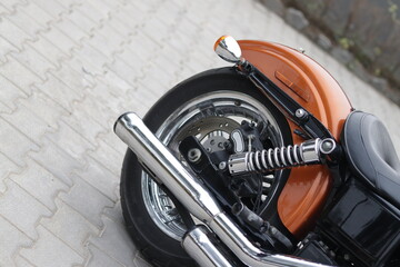 close up of a motorcycle