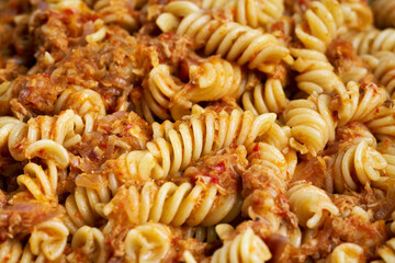 Fusilli pasta and tuna