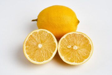 Fresh lemon on white