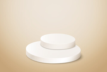 White podium. Pedestal. Scene. Vector illustration.