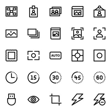 Outline Icons For Photography.