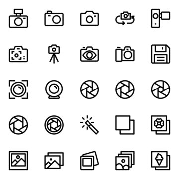 Outline icons for photography.