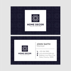 Blue And White Color Professional Business Card Design For Home Decor.