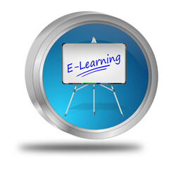 E-Learning Button - 3D illustration