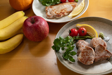 今日のご飯はポークステーキにしよう