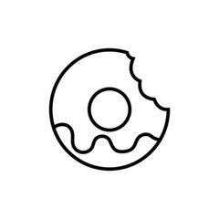 Donut line icon, vector logo isolated on white background