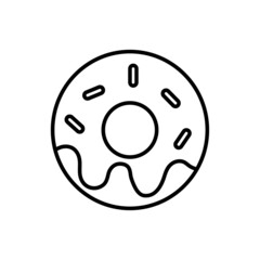 Donut line icon, vector logo isolated on white background