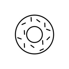 Donut line icon, vector logo isolated on white background