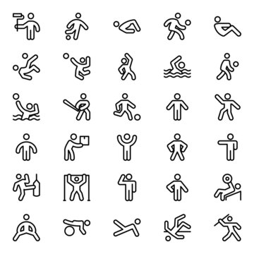 Outline icons for pictograms.