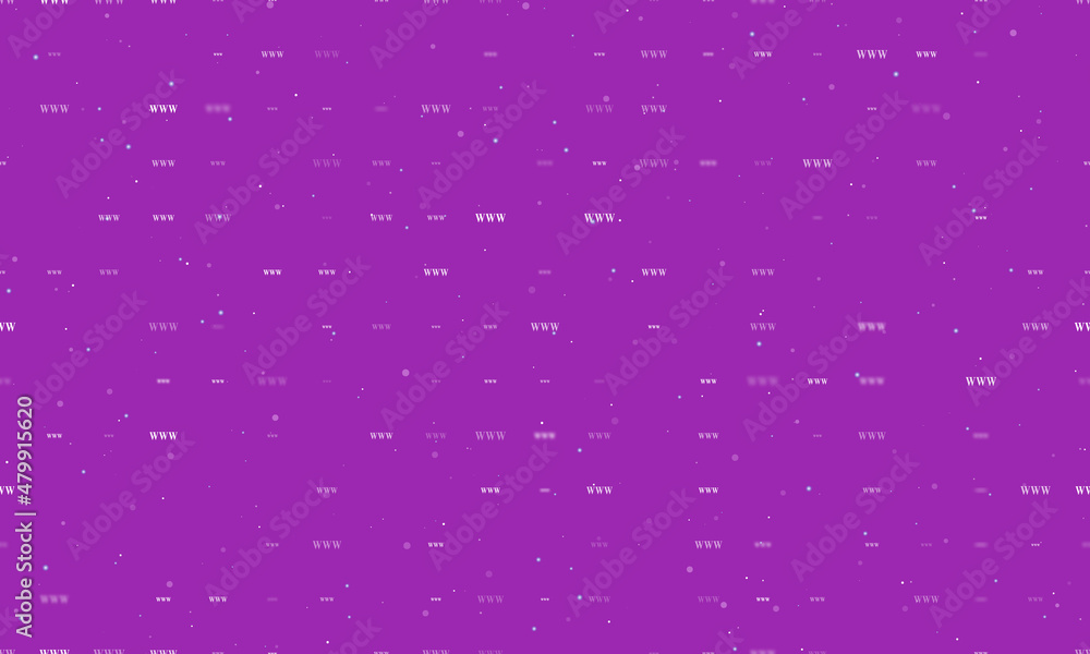 Poster seamless background pattern of evenly spaced white www symbols of different sizes and opacity. vecto