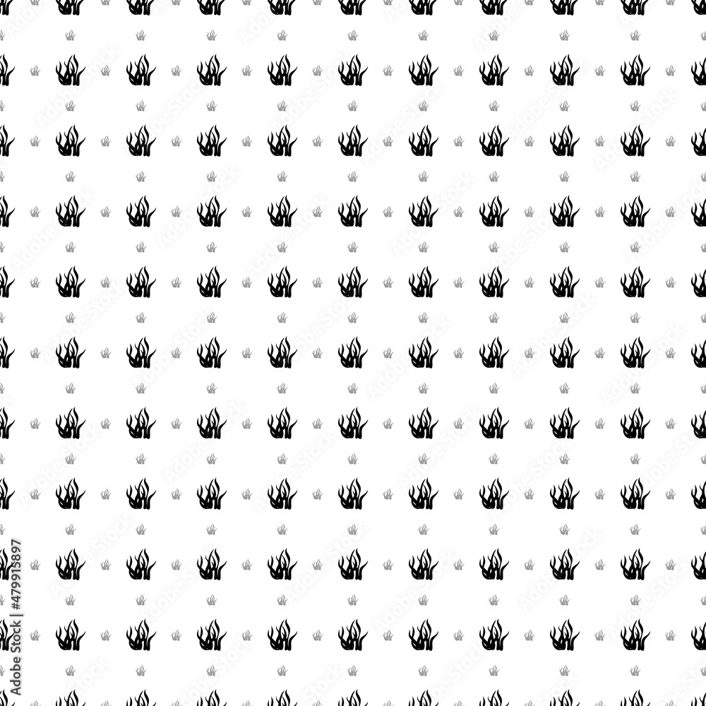 Poster square seamless background pattern from black seaweed symbols are different sizes and opacity. the p