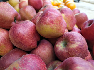 fresh healthy red apple put on fruits shop