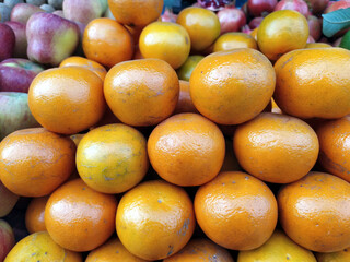 fresh healthy yellow orange put on fruits shop