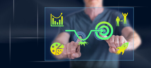 Man touching a rebound concept