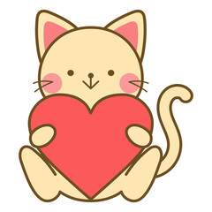 ハートを持つネコ