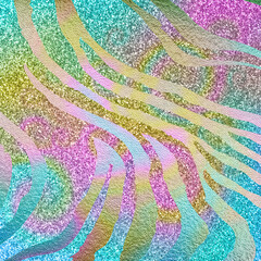 Obraz na płótnie Canvas Fantasy colorful modern zebra background. Rainbow bright leather backdrop universal