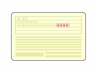 住所変更の記載のある、運転免許証（普通免許）の裏面のイラスト