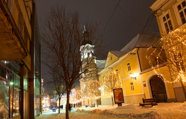 Fototapeta premium old town square at night