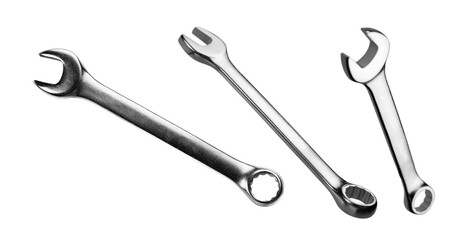 Wrench in different angles on a white background