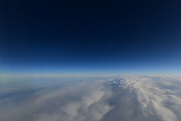 Passenger view from a commercial airplane