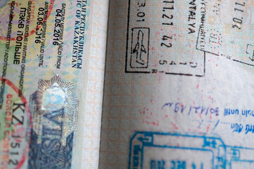 Visa to Kazakhstan in the passport.