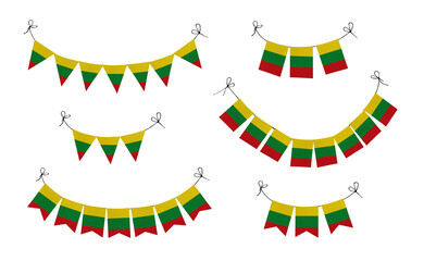 World countries. Festival flags in colors of national flag. Lithuania