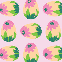 Fototapeta premium Pattern with Easter eggs. This pattern is suitable for use on napkins, fabrics, covers.