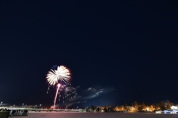 Fireworks on new years eve in Sweden