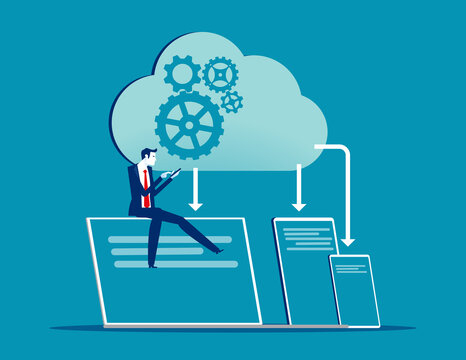 Cloud connection. Online data trasfer abstract concept