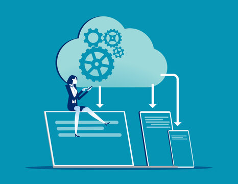 Cloud connection. Online data trasfer abstract concept