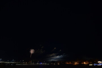Fototapeta na wymiar Fireworks on new years eve in Sweden