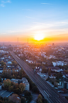 Sunset over the Duisburg skyline
