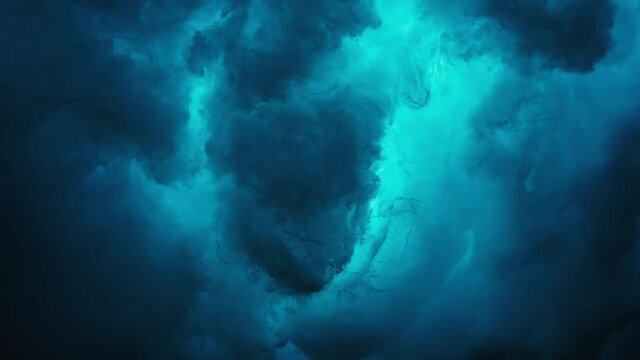 Ocean wave. Underwater view of the crystal clear ocean wave breaking in Maldives