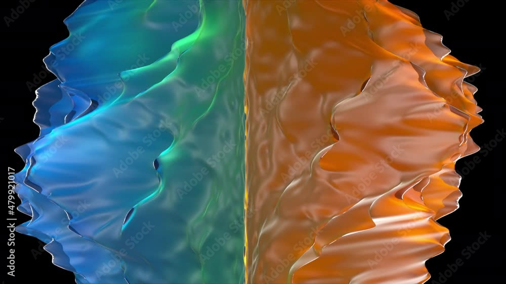Poster geometric gradient waves in 3d render square textures with colorful tints. creative cyber design wit