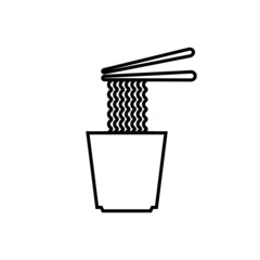 Noodles line icon, wok vector logo isolated on white background