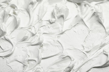 Texture of white oil paint as background, closeup