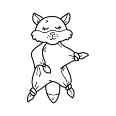 Vector illustration of  outline doodle baby nursery comforter  for children, coloring and scrap book