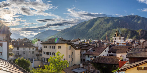 Fototapeta na wymiar A sunny day in Bolzano, South Tyrol, Italy