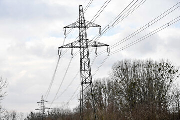AUT, Strommast, Stromleitung, Stromleitungen, Strom, Umspannwerk, Stromausfall