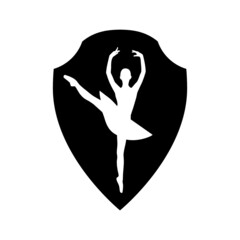 Ballerina girl icon isolated on white background