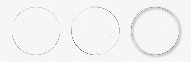 Silver glowing circle frame