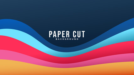 Fototapeta premium Paper cut Colorful minimal background ,illustration Vector EPS 10