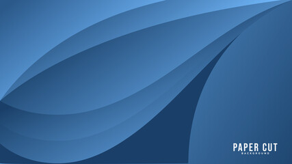 Blue Paper cut minimal background  ,illustration Vector EPS 10