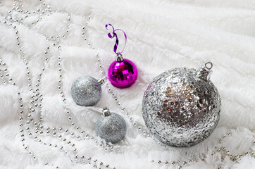 Shiny christmas balls and decorations