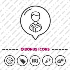 Delivery Man Icon thin line Bonus Icons.