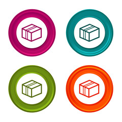 Delivery Package icons. Shipping signs. Colorful web button with icon.