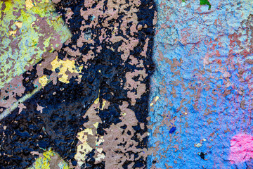 abstract colored texture. Old scratches, stain, paint splats, spots on the wall