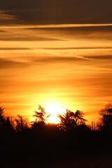 aube, feu, couleur, fond d'écran, noir, flamboiement