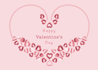 Valentines day background with heart pattern.  Wallpaper, flyers, invitation, posters, brochure, banners,3D